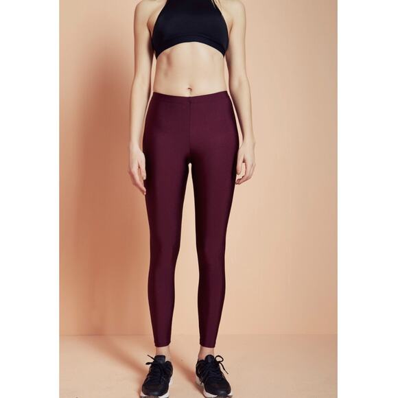 Anais & Margaux Alexandra Deep Red Shimmery Pant Leggings Italian Fabric XS - Picture 8 of 12